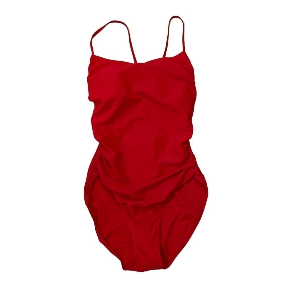 Simply Swim Women’s Plus Size 16 Red Ruched One Piece Swimsuit Swimwear
